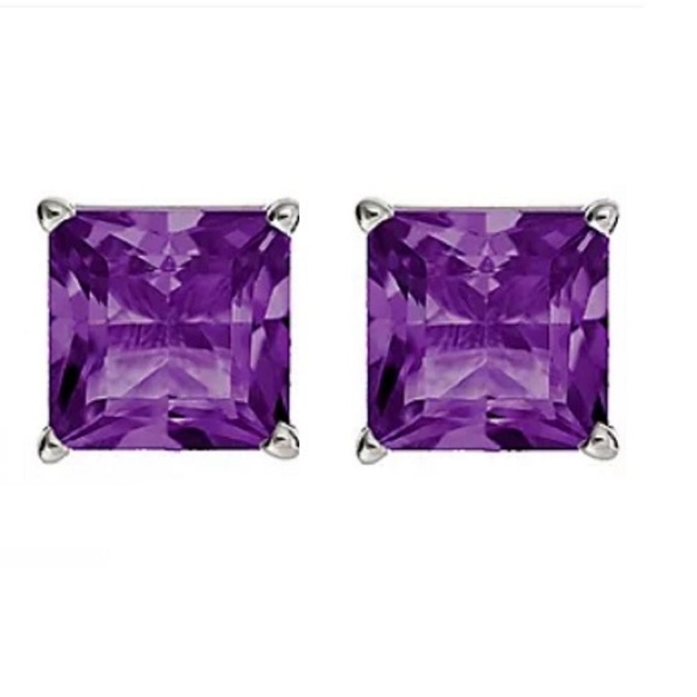 Elegant Purple Stud Earrings